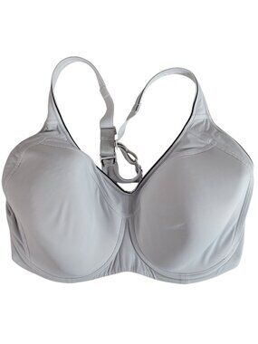 Syrokan High Impact Sports Bra Gray 34G Underwire Wide Strap Wicking Padded A233